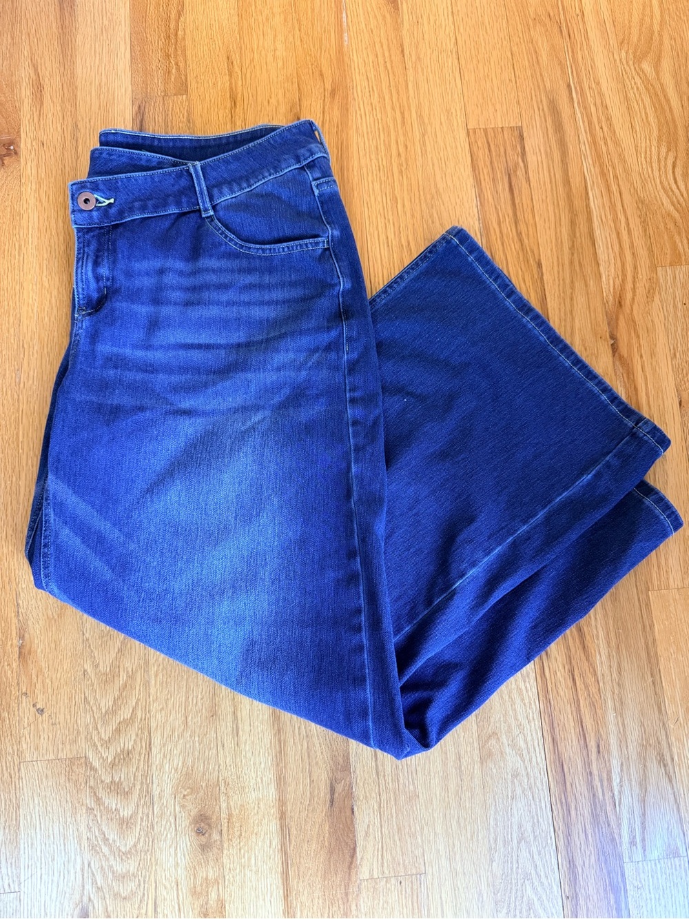 HALARA Blue Flare wide Leg Petite Jeans